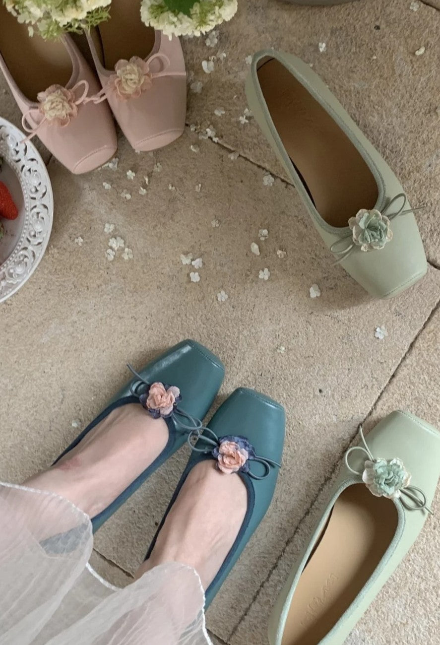 pink and blue dress shoes Balletcore Square Toe Floral Green / EU 37 and color may differ Size:42 (US W 11-11.5/ US M 9-9.5) WOMENS – Black Owned pale pink homecoming dress