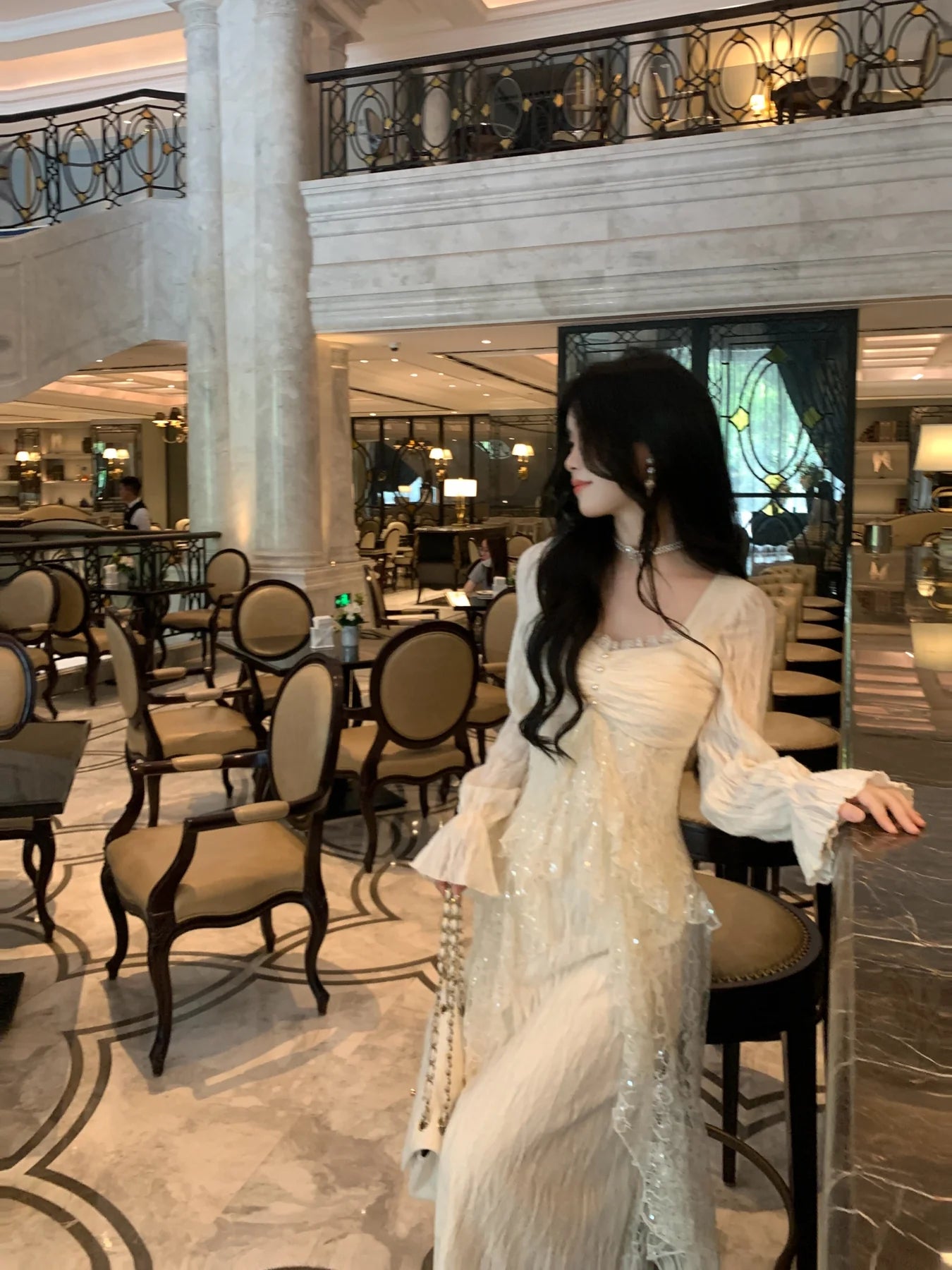 Dreamy Coquette Lace Sequins Dress