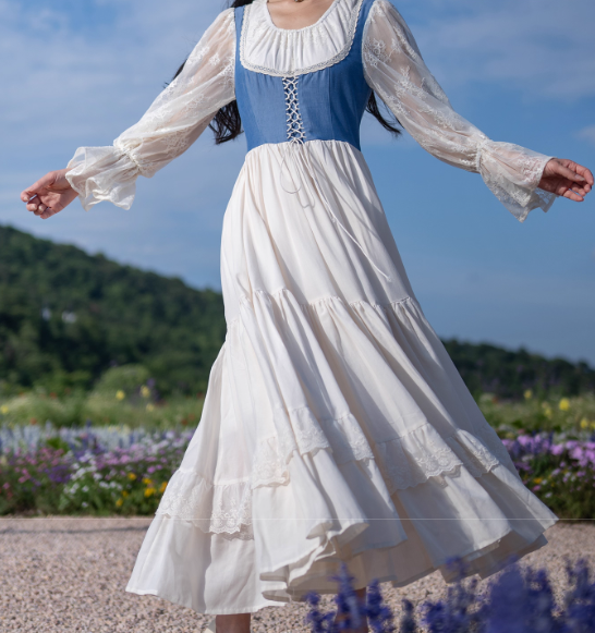 Gunne Sax Style Lace Stitched Prairie Dress M I Retro Fairy Gunne Sax Style Lace Stitched Prairie Dress M I Retro Fairy