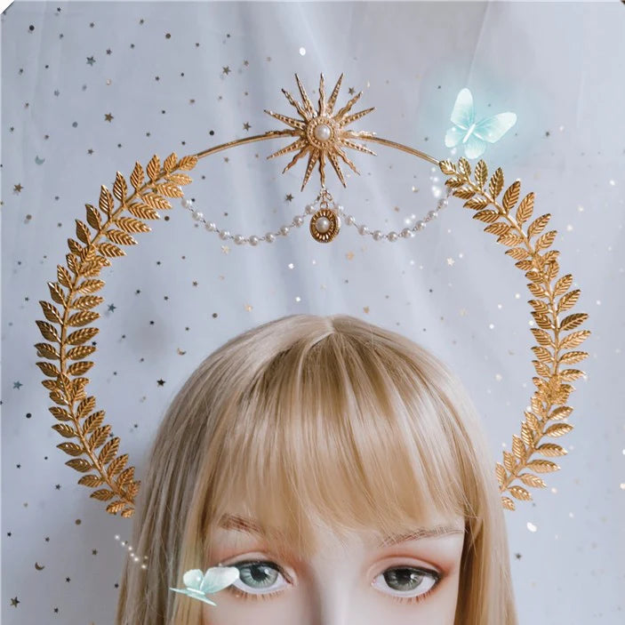 Handmade Halo Crown Gothic Lolita Halo Headpiece – Retro Fairy display picture 3