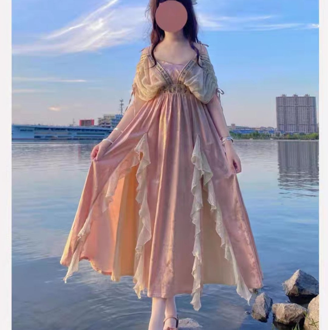 Royalcore High Waist Regency Era Dress