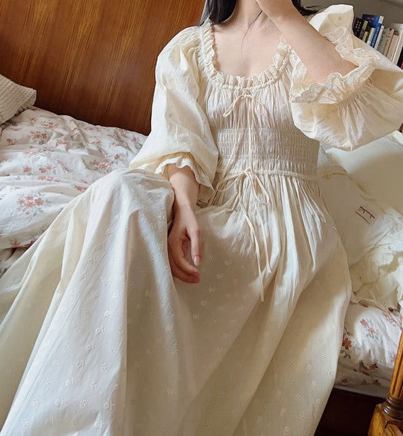 white christmas dresses Lucy Nightdress in White Cotton Lawn main image 0