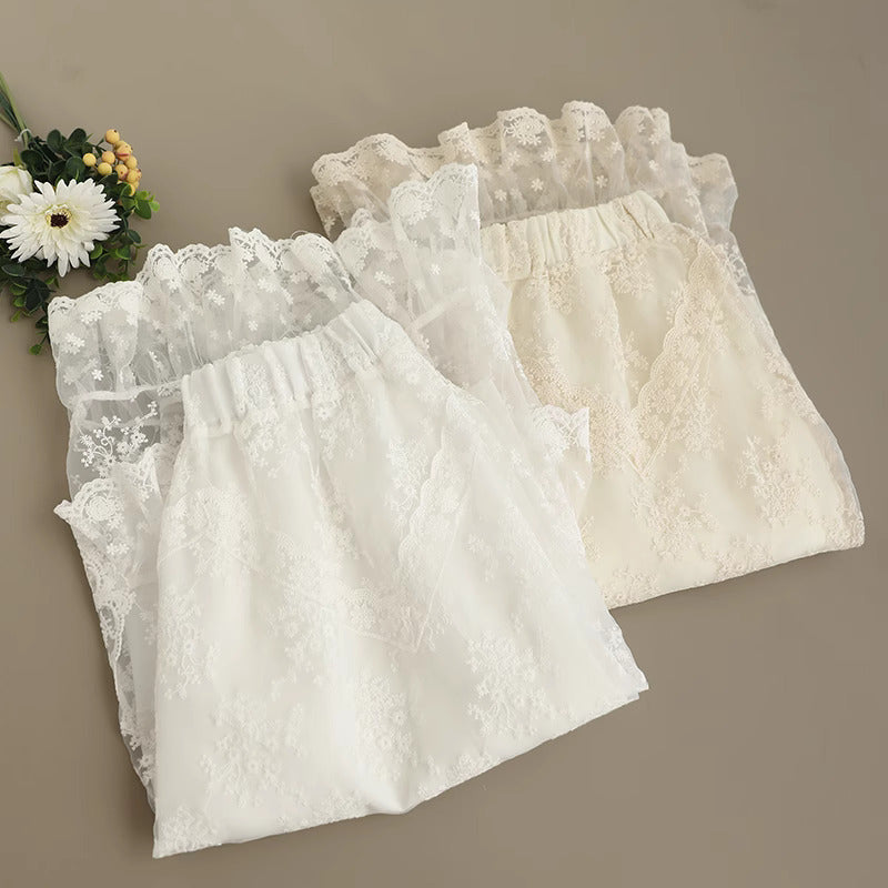 Fairycore Lace Embroidery Skirt