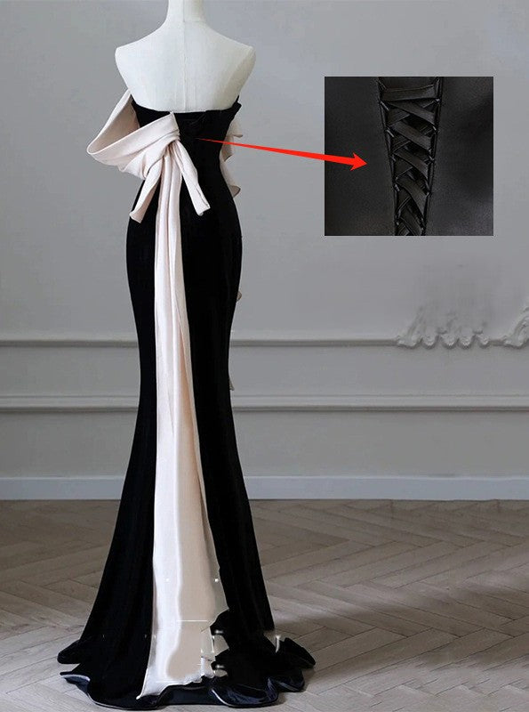 Retro Off-shoulder sleeveless fitted waist mermaid dress
