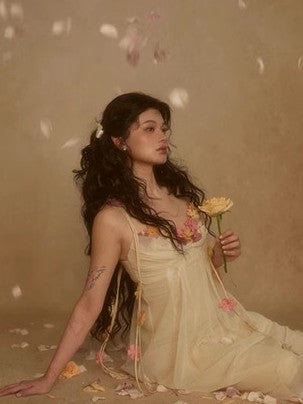 Faerie Flower Embellished Sleeveless Dress