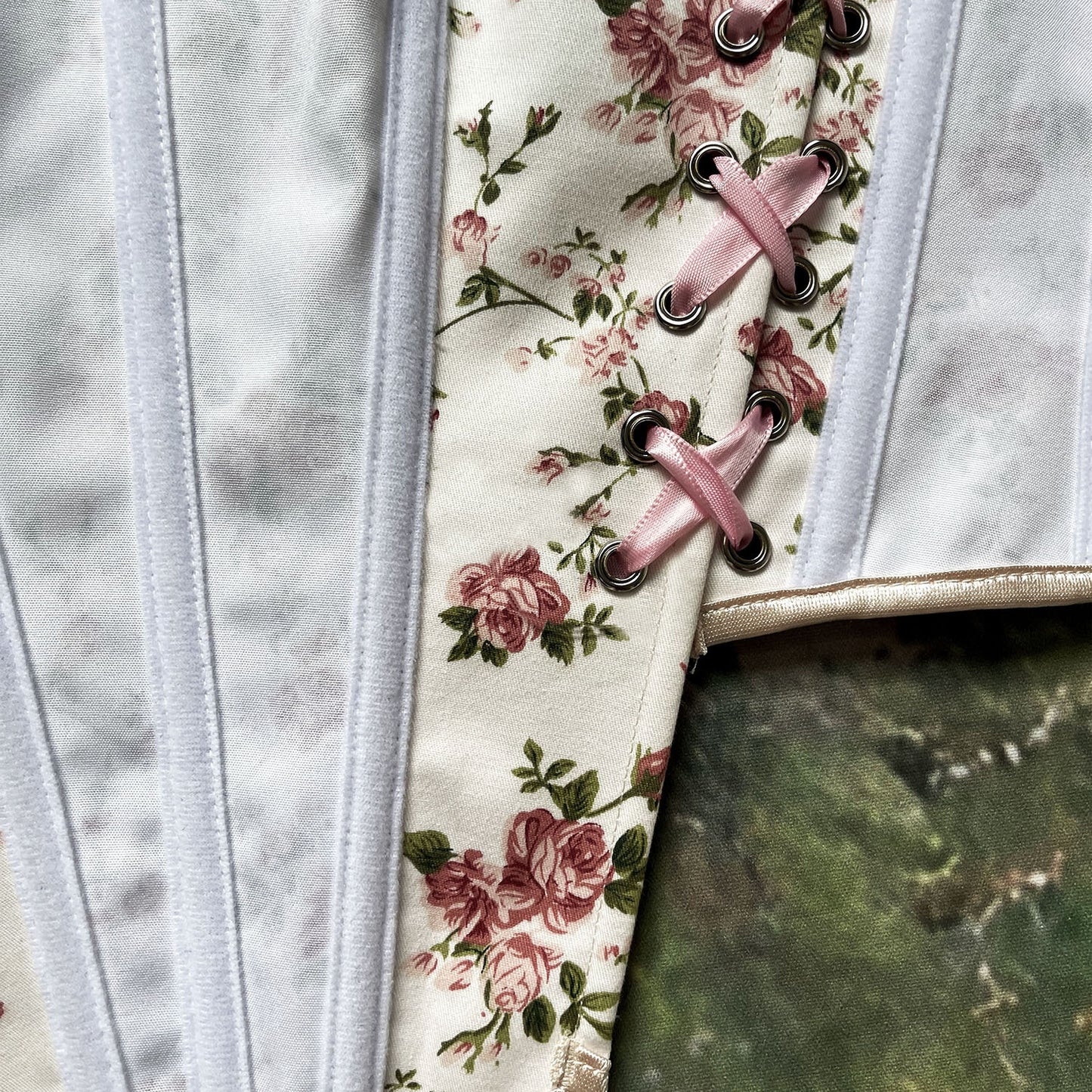 Retro Fairycore Floral Corset