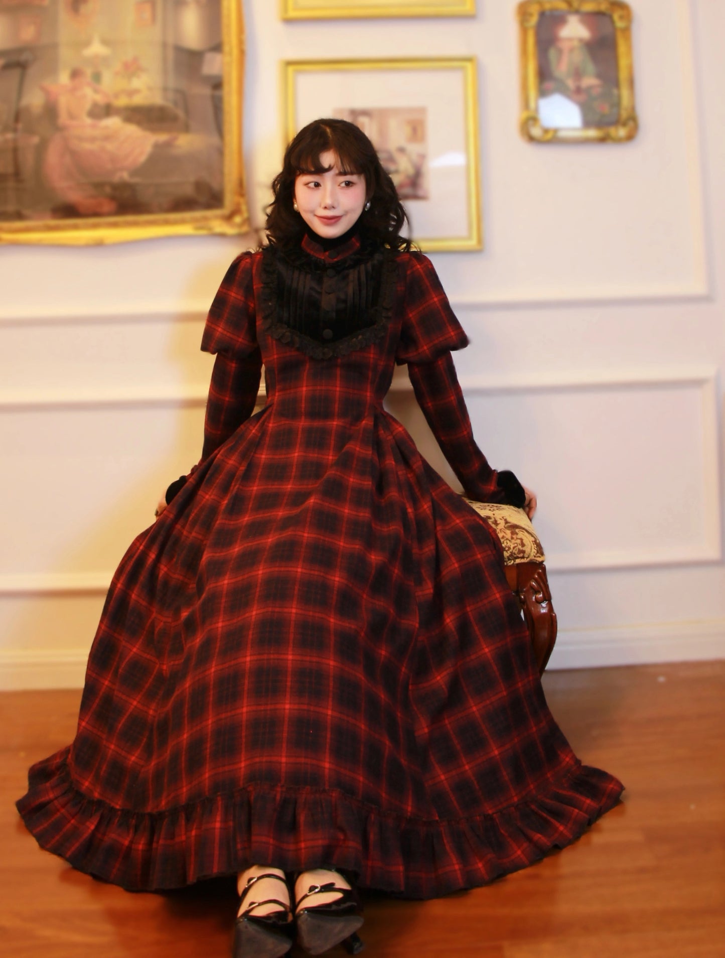 Vintage Remake 70s Tartan Swing Dress