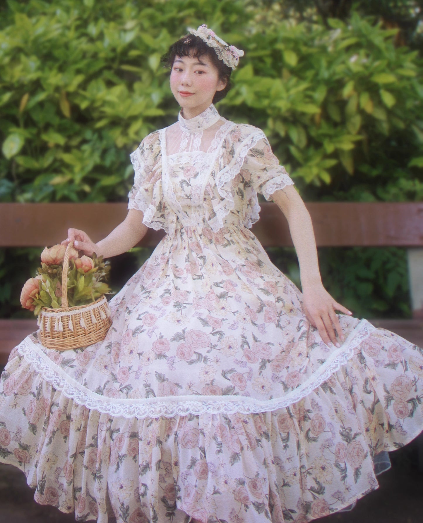 Gunne Sax Style 70S Floral Dress