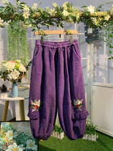 Load image into Gallery viewer, Cottagecore Embroidery Corduroy Pants
