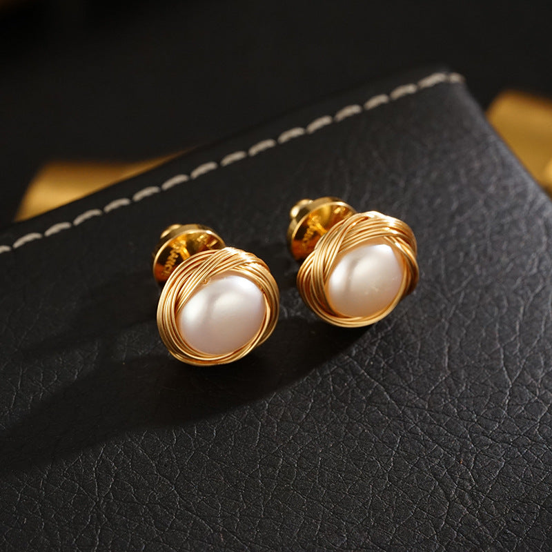 Vintage Remake Pearl Ear Pins