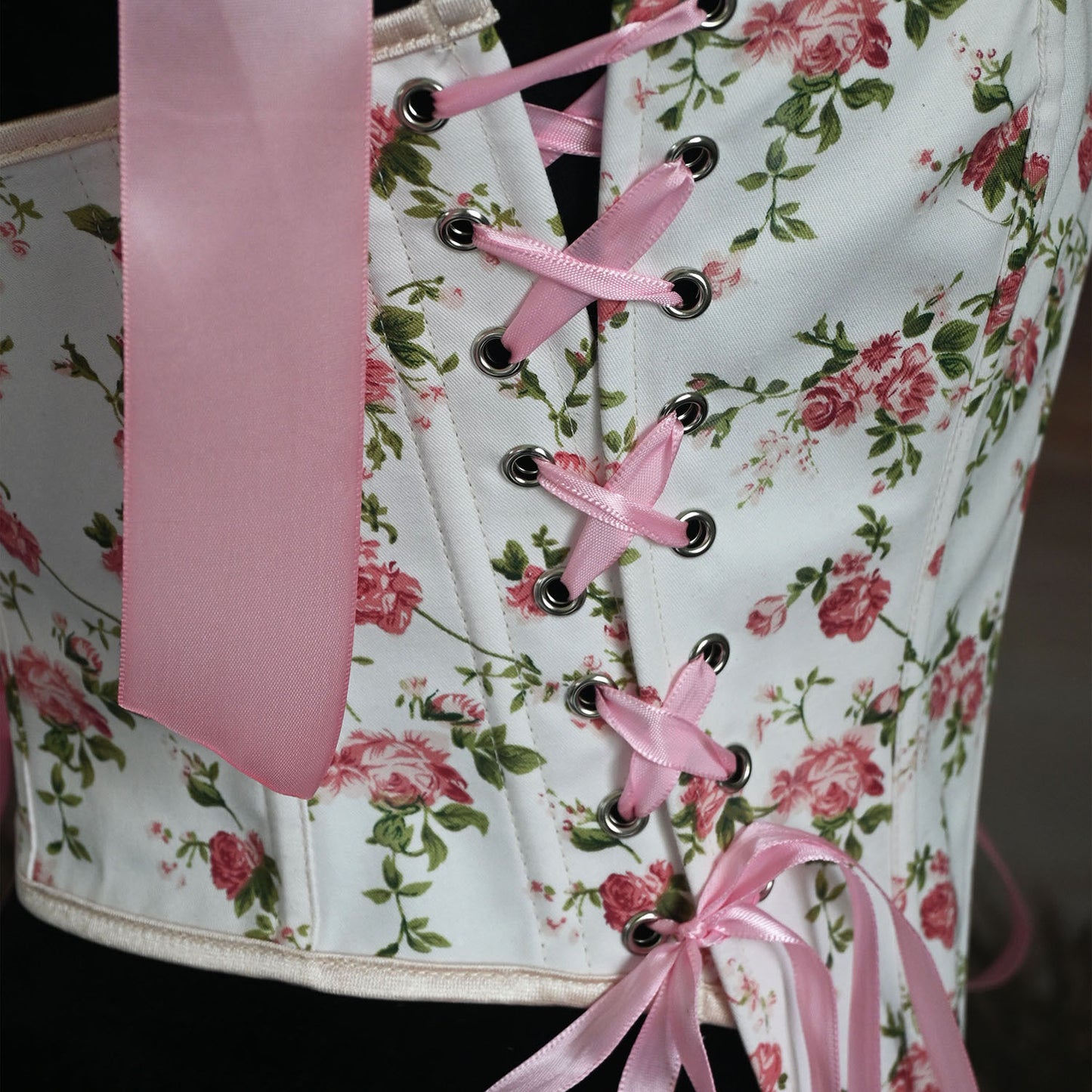 Retro Fairycore Floral Corset