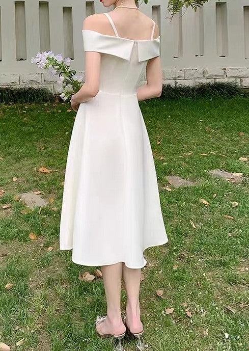 Retro Style Bow Tie Bridal Dress