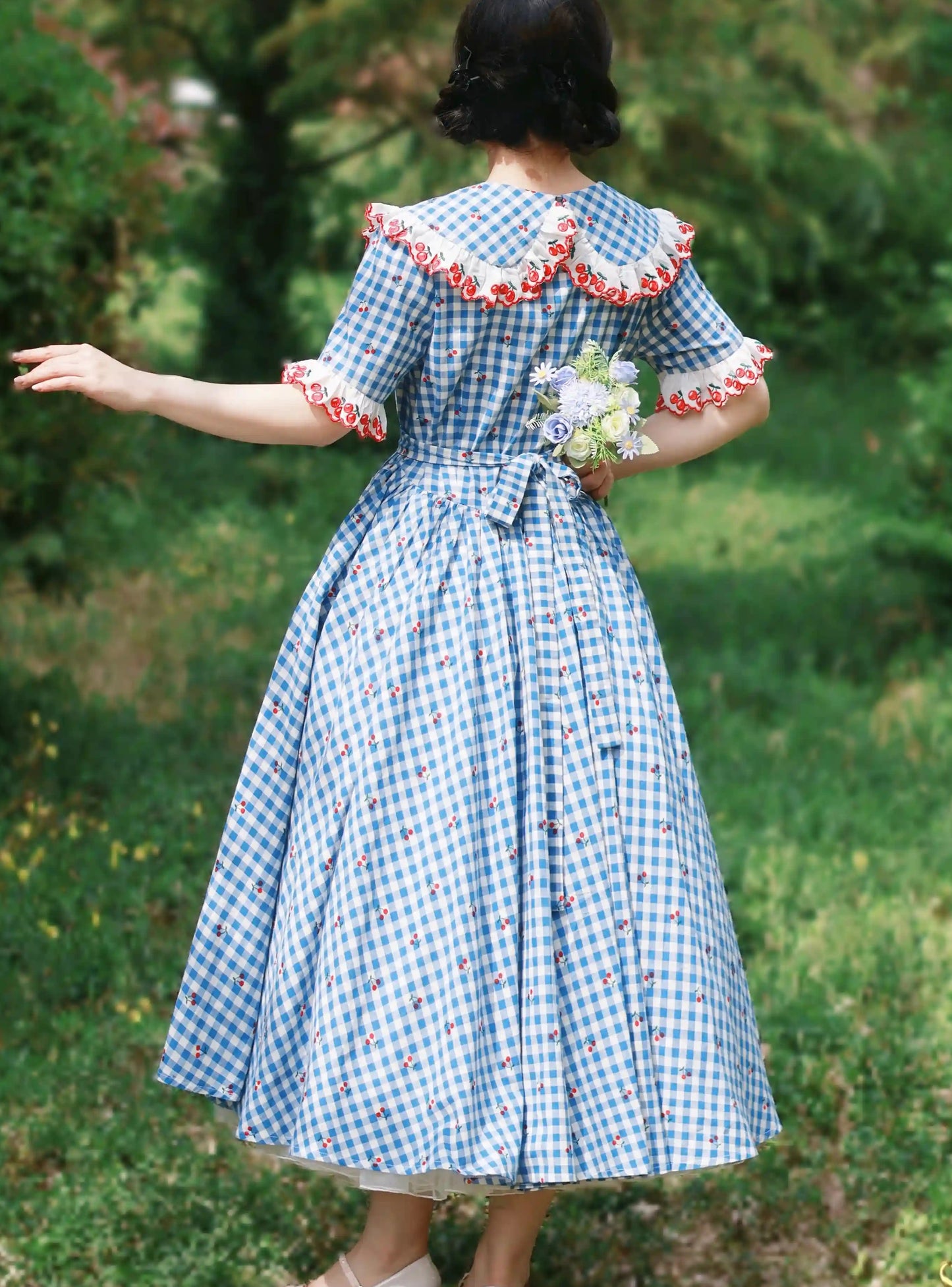 1950S Gingham Swing Dress