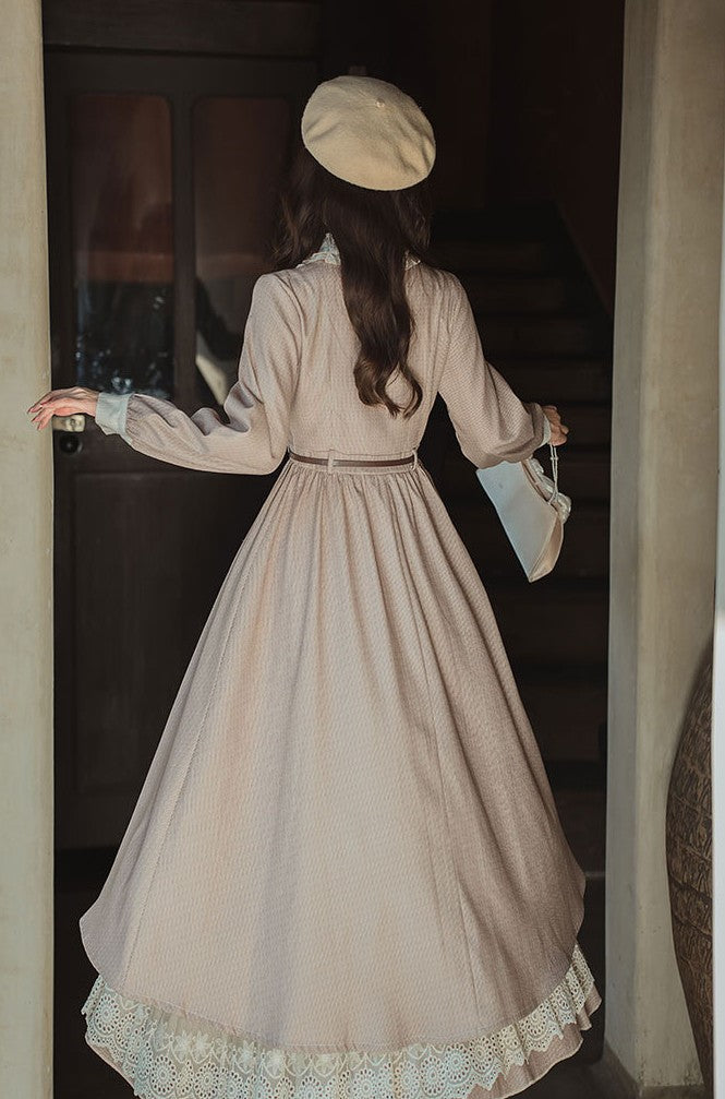 Vintage Light Academia Dress with Belt