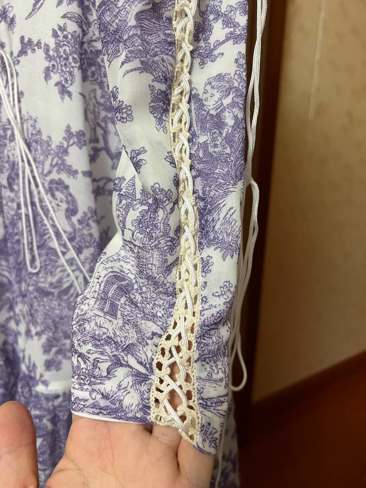 Gunne Sax Remake Puff Sleeves Floral Dress