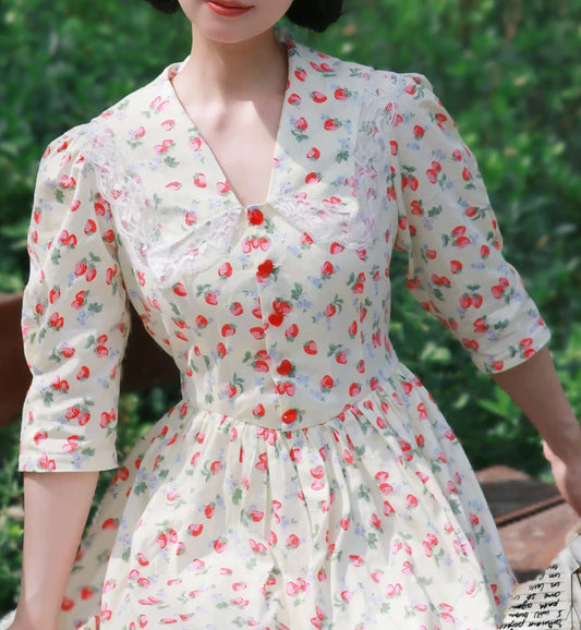 vintage dress cottagecore dress fairycore dress 1940s 1950s dress