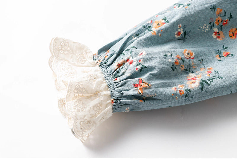 Mori Kei Floral Embroidery Dress