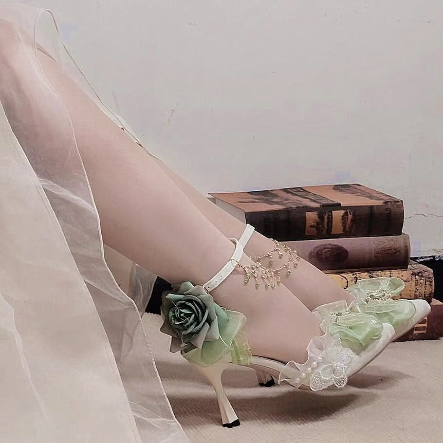 Retro Dreamy Bow Tie Stiletto Heels