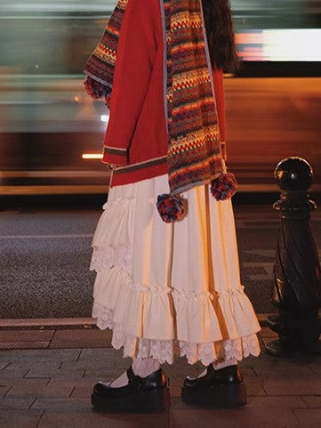 Coquette Velvet Irregular Skirt