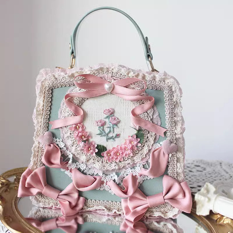 Handmade Rococo Style Bow Tie Hand Bag Retro Fairy