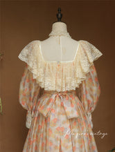 Load image into Gallery viewer, Handmade Vintage Gunnesax Style Floral Puff Sleeves Dress

