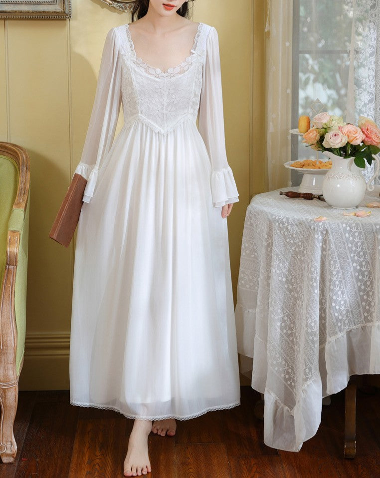 Vintage Princess Lace Stitched Night Gown Dress