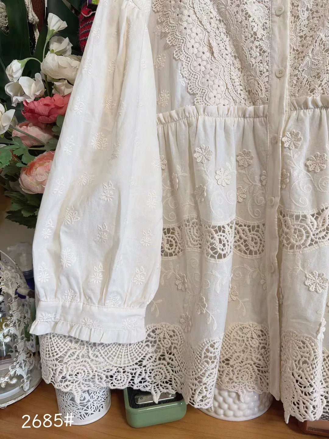 Fairycore cotton Embroidery Blouse