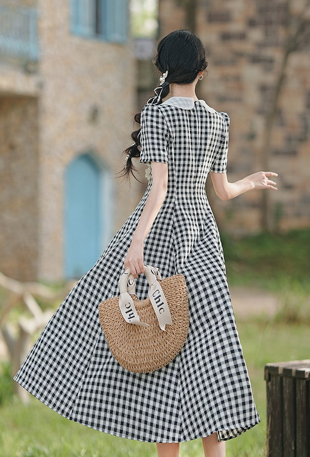 Retro Gingham Picnic Dress