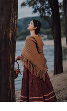 Load image into Gallery viewer, Cottagecore Knit Hooded Cloak

