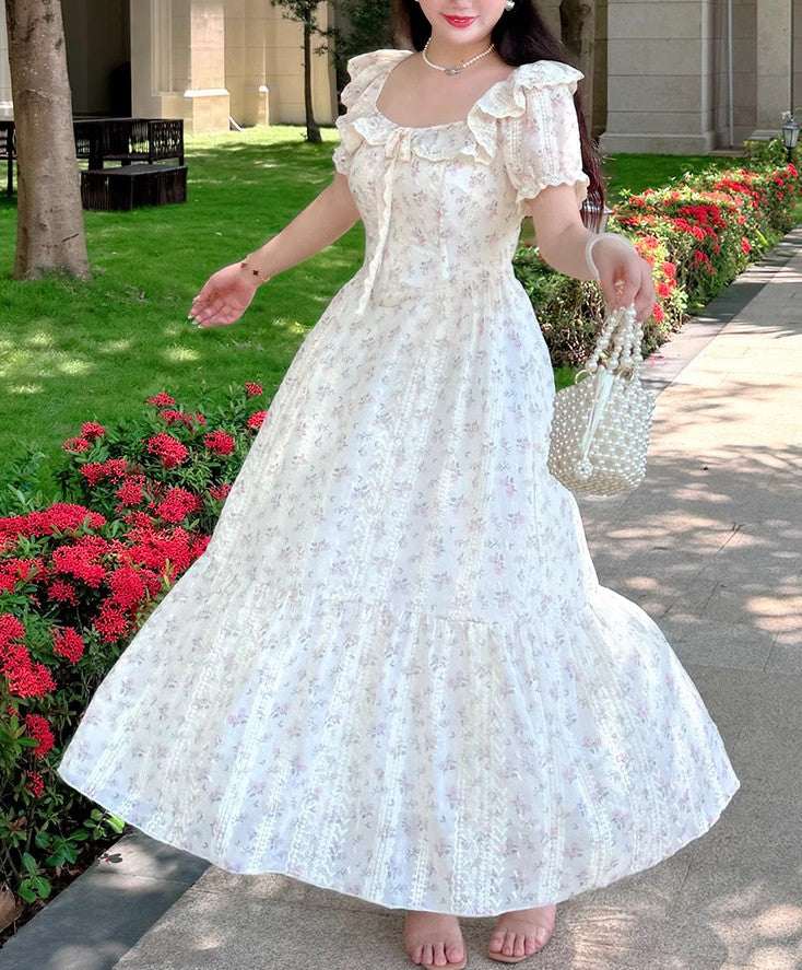 Fairycore Floral Summer Dress [Extended Sizes] 4XL I Retro Fairy