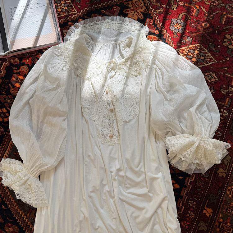 Retro Peter Pan Collar Night Gown