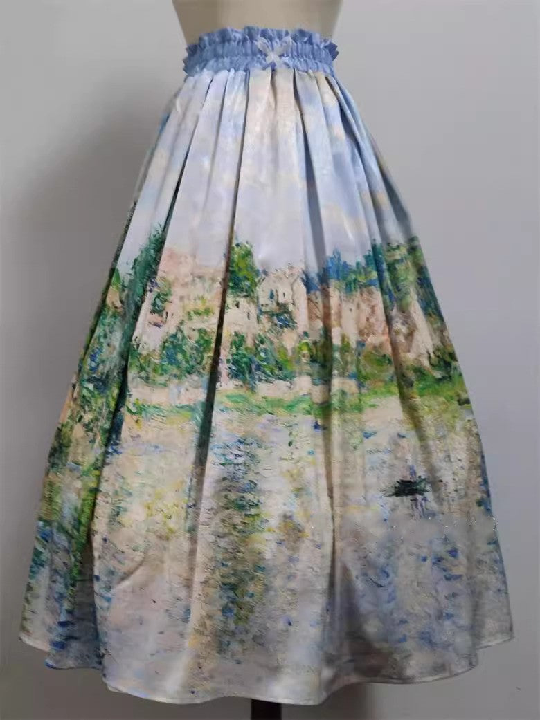 Vintage Remake Oil Painting Print Custom Made Skirt – Retro Fairy