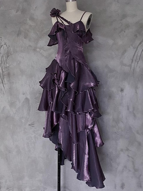 Dreamy Ruffled Irregular Slip Dress – Retro Fairy