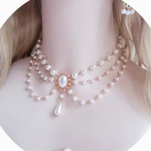 vintage necklace bridal necklace fairycore royalcore necklace lolita necklace