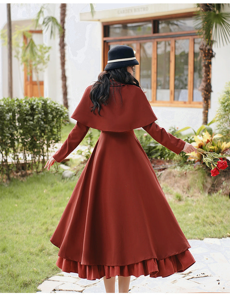 Retro Parisian Cape Jacket Dress