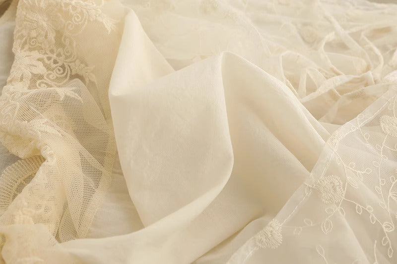 Cottagecore Embroidered Lace Skirt