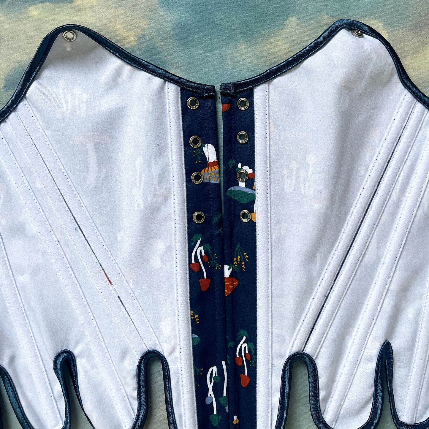 Fairycore Mushroom Print Corset