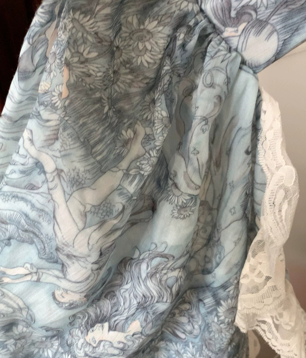 Handmade Gunne Sax Remake 70s Fairy Print Dress