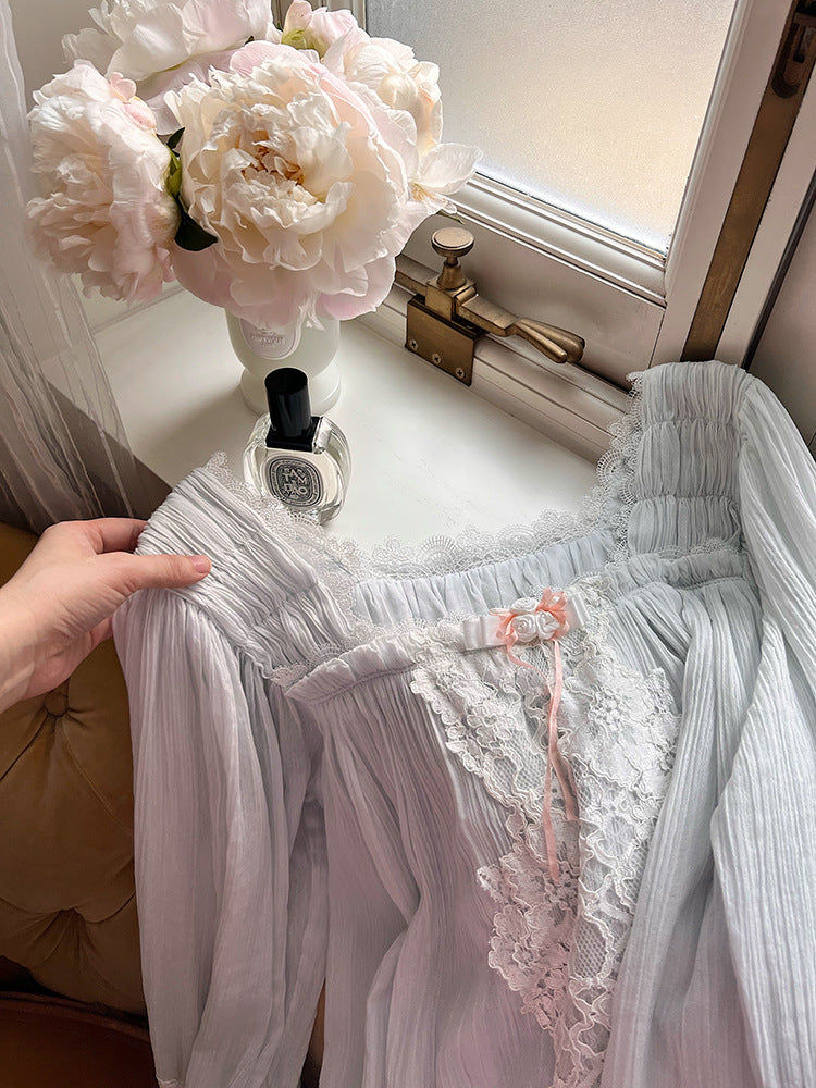 Vintage Coquette Lace Panel Night Gown Dress