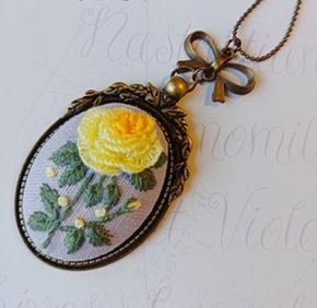 Handmade Cottagecore Embroidery Retro Necklace