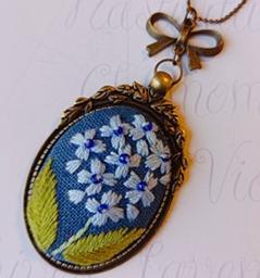 Handmade Cottagecore Embroidery Retro Necklace