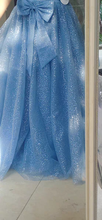 Load image into Gallery viewer, Retro Princess Puff Sleeves Starry Blue Prom Evening Dress
