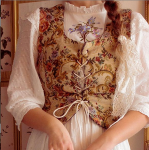 Vintage Waistcoat Vest vintage bustier vintage corset cottagecore