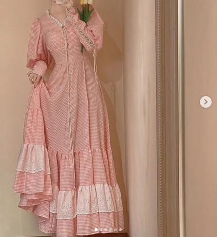 Gunne Sax Remake Pink Gingham Prairie Dress – Retro Fairy