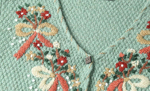 Vintage Embroidery Wool Blend Cardigan