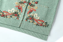 Load image into Gallery viewer, Vintage Embroidery Wool Blend Cardigan
