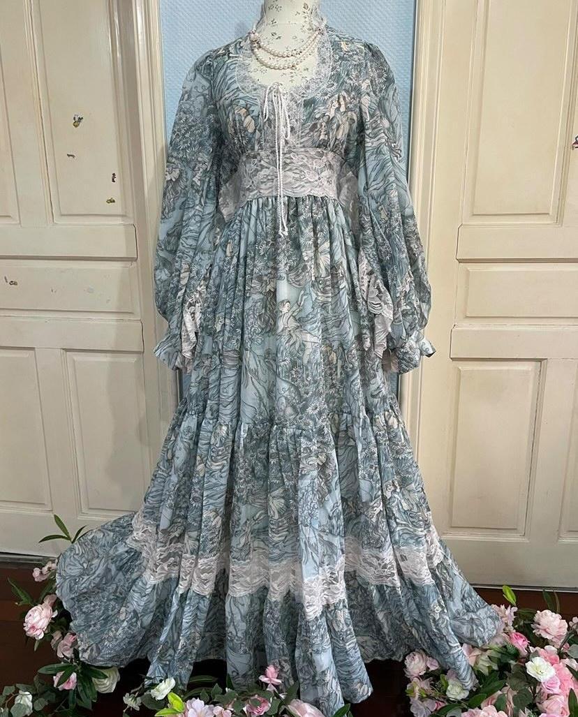 Gunne Sax Remake 70S Fairycore Birdal Dress – Retro Fairy