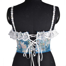 Load image into Gallery viewer, Retro Floral Lace Stitched Corset
