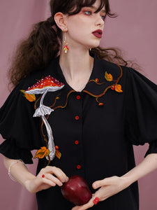 vintage blouse cottagecore blouse shirt cottagecore outfit vintage blouse vintage shirt fairycore outfit mushroom blouse