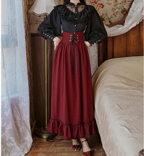 Load image into Gallery viewer, Vintage Dark Academia Victorian Style Top &amp; Skirt Set
